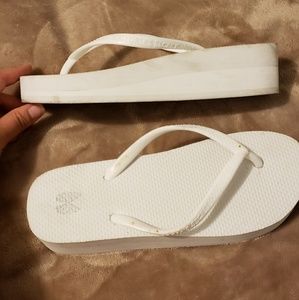 Gently worn, Victoria's Secret wedged flip flops